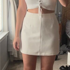 Abercrombie Cream Tailored Mink Skirt